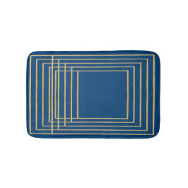 Elegante blauwe en gouden badmat