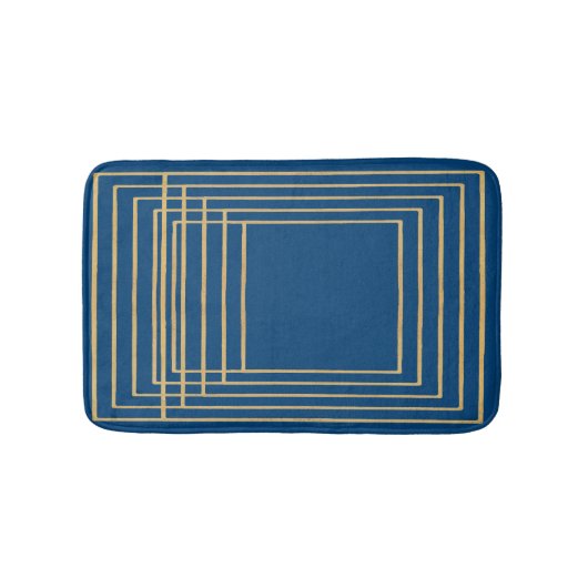 Elegante blauwe en gouden badmat (Voorkant)