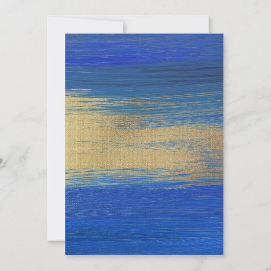 Elegante blauwe en gouden bar mitswa kaart (Achterkant)