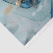 Elegante blauwe en gouden blad weefsel decoupage tissuepapier (Detail)