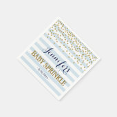 Elegante Blauwe en Gouden Confetti Baby Boy Sprink Servet (Hoek)