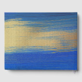 Elegante Blauwe en Gouden Jongensdoop Gastenboek (Achterkant)