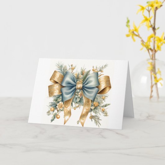 Elegante blauwe en gouden Kaart (Gele Bloem)