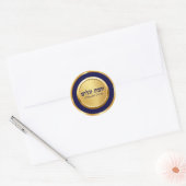 Elegante Blauwe en Gouden Shabbat Shalom Stickers (Envelop)