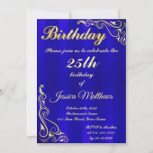 Elegante Blauwe en Gouden Typografie Aangepaste Ve Kaart (Voorkant)