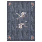 Elegante Blauwe en Grijze Sneeuw Rendier Kerstmis Tafelkleed (Voorkant)