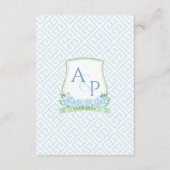 Elegante blauwe en groene QR-code bruiloft details Informatiekaartje (Achterkant)