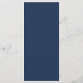 Elegante Blauwe en Ivoren Rozen Bruiloft Menu (Achterkant)