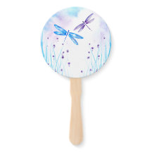 Elegante Blauwe en Paarse Waterverf Dragonfly