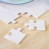 Elegante Blauwe en Roze Pastel Handtas Legpuzzel (Zijkant)