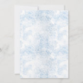 Elegante blauwe en witte champagne bruiloft kaart (Achterkant)