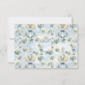 Elegante Blauwe en Witte Champagne Save the Date (Achterkant)