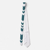 Elegante blauwe en witte chevron patroon das (Achterkant)