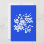 Elegante blauwe en witte Chinoiserie Bruidsuitnodi Kaart (Achterkant)