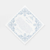 Elegante blauwe en witte Chinoiserie Unieke bruilo Servet (Hoek)