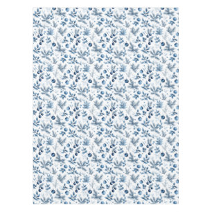 Elegante blauwe en witte den en Holly Christmas Tafelkleed