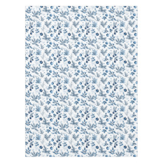 Elegante blauwe en witte den en Holly Christmas Tafelkleed