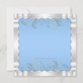 Elegante blauwe en witte doop kaart (Achterkant)