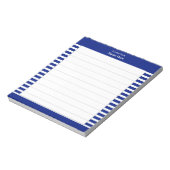 Elegante blauwe en witte gestreepte voering notitieblok (Linkerzijde)