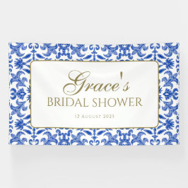 Elegante Blauwe en Witte Italiaanse Stijlbanner Spandoek