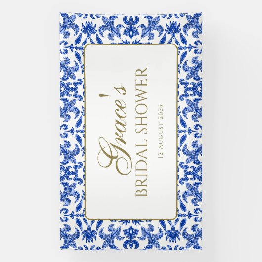 Elegante Blauwe en Witte Italiaanse Stijlbanner Spandoek (Verticaal)
