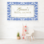 Elegante Blauwe en Witte Italiaanse Stijlbanner Spandoek (Insitu)