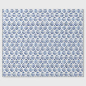 Elegante Blauwe en Witte Kerstbal  Cadeaupapier (Vlak)