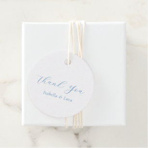 Elegante Blauwe en Witte Kust Chic Bruiloft Bedankjes Labels