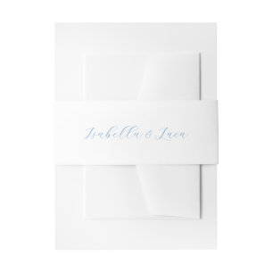 Elegante Blauwe en Witte Kust Chic Bruiloft Uitnodigingen Wikkel