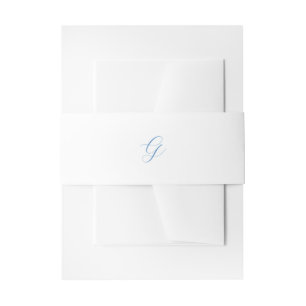 Elegante Blauwe en Witte Kust Chic Bruiloft Uitnodigingen Wikkel