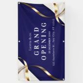 Elegante blauwe en witte openingsceremonie spandoek (Verticaal)