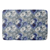 Elegante blauwe en witte rozen en lelies badmat (Voorkant)