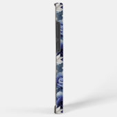 Elegante blauwe en witte rozen en lelies samsung galaxy hoesje (Rechterkant)