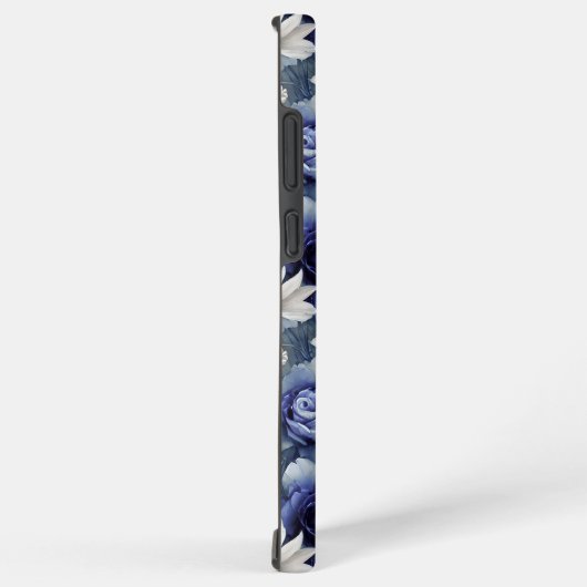 Elegante blauwe en witte rozen en lelies samsung galaxy hoesje (Rechterkant)