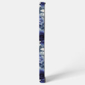 Elegante blauwe en witte rozen en lelies samsung galaxy hoesje (Linkerkant)