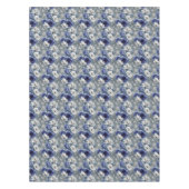 Elegante blauwe en witte rozen en lelies tafelkleed (Voorkant)