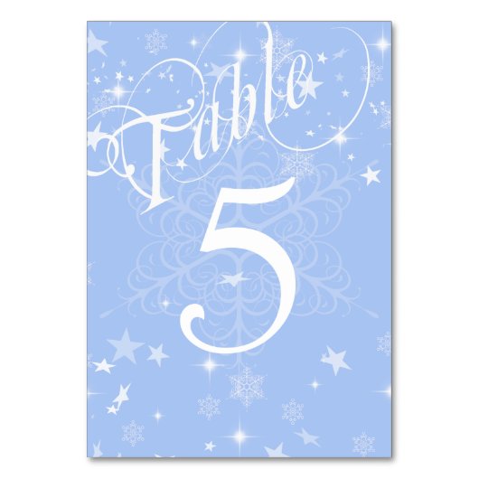 Elegante blauwe en witte sneeuwvlokken genummerd kaart (Achterkant)
