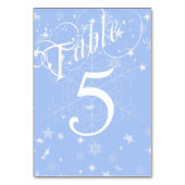 Elegante blauwe en witte sneeuwvlokken genummerd kaart (Voorkant)