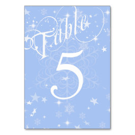 Elegante blauwe en witte sneeuwvlokken genummerd kaart