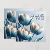 Elegante Blauwe en Witte Tulpen (Voorkant / Achterkant)