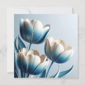 Elegante Blauwe en Witte Tulpen (Achterkant)