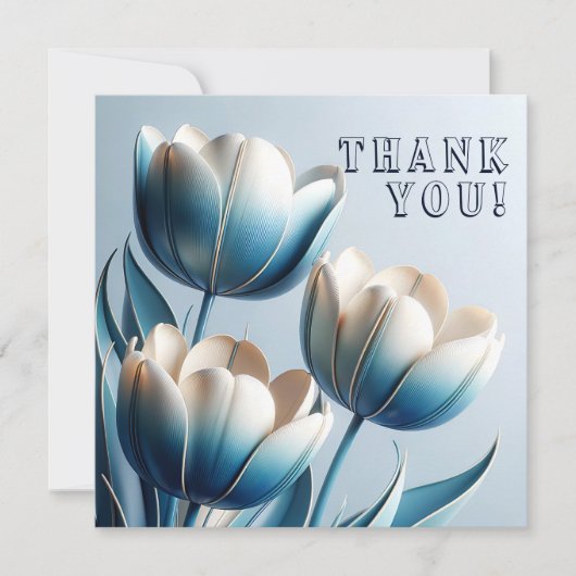 Elegante Blauwe en Witte Tulpen (Voorkant)