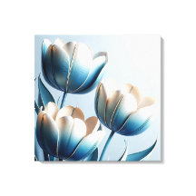 Elegante Blauwe en Witte Tulpen