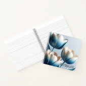 Elegante Blauwe en Witte Tulpen Notitieboek (Binnen)