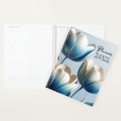 Elegante Blauwe en Witte Tulpen Planner (Display)