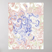 Elegante Blauwe en Zachte Perzik Marmer Wervel Abs