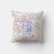 Elegante Blauwe en Zachte Perzik Marmeren Wervel A