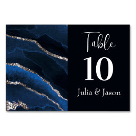 Elegante Blauwe en Zilveren Agaat Kaart