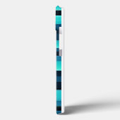 Elegante blauwe en zwarte gestreepte strakke moder Case-Mate iPhone case (Achterkant / Links)