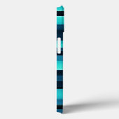 Elegante blauwe en zwarte gestreepte strakke moder Case-Mate iPhone case (Achterkant / Rechts)